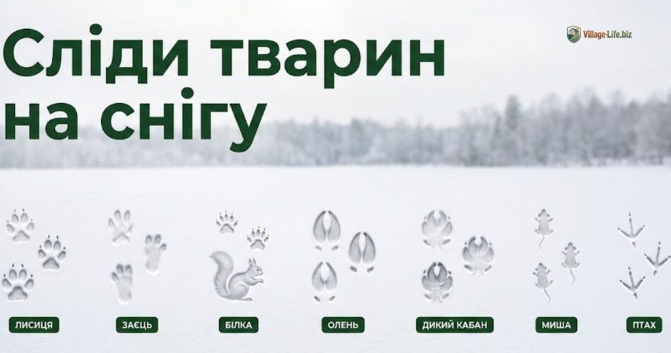 сліди тварин на снігу