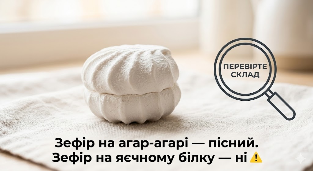 зефір пісний чи ні — перевіряйте склад