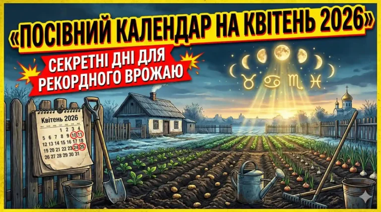 🌱 Посівний календар на квітень 2026: коли садити овочі за місячними фазами (таблиці + фото)
