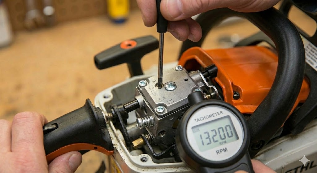 Регулювання гвинта H (високі оберти)