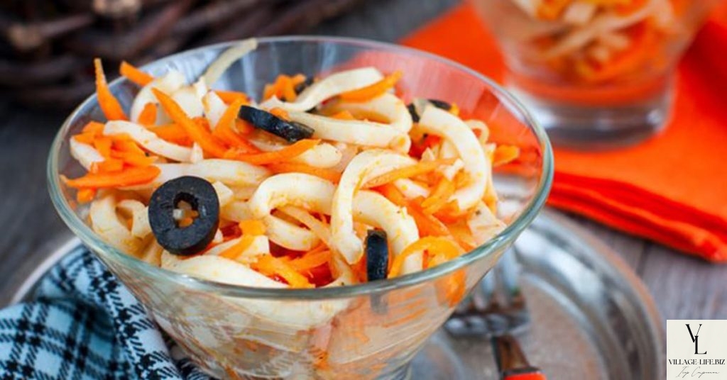 Салат з кальмарами і морквою, салатів та закусок на день народження