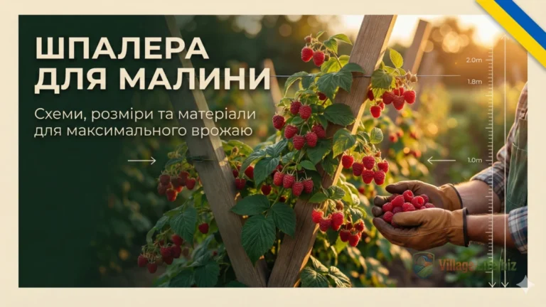 Шпалера для малини 2026: Розміри, схеми та інструкція своїми руками