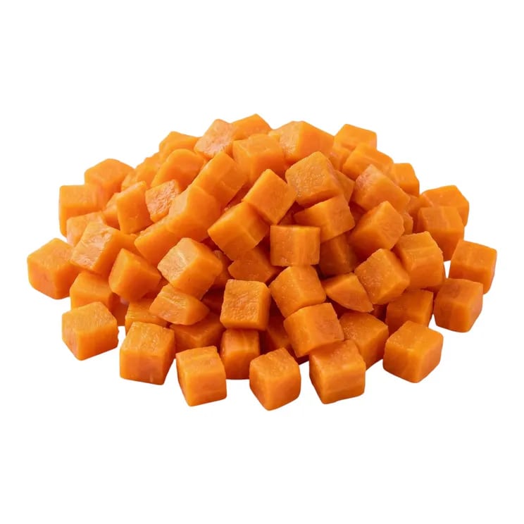 Морква варена нарізана кубиком 250г