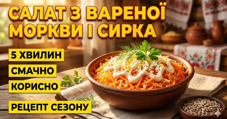 Салат з вареної моркви і сирка