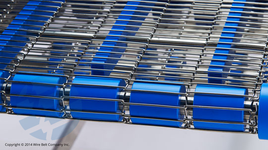 High-quality wire mesh conveyor belt demonstrating tight transfer capability for delicate products.