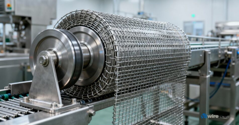High-quality stainless steel wire mesh conveyor belt system for food processing — professional industrial equipment