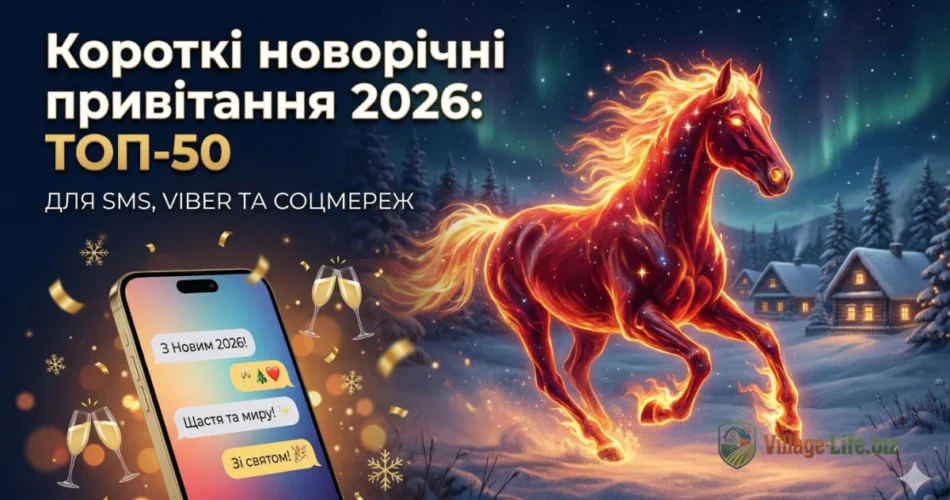 Короткі новорічні привітання 2026