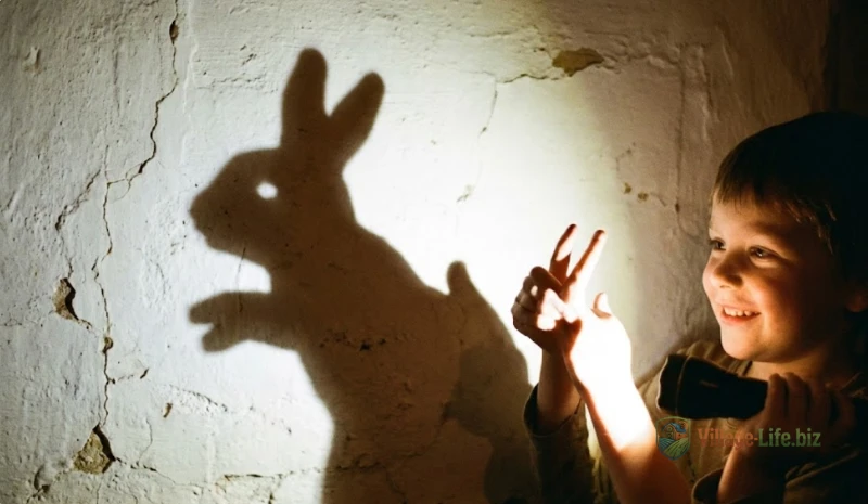 Дитячий театр тіней на стіні