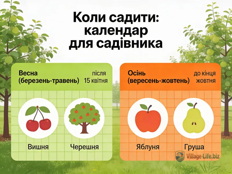 Оптимальні терміни посадки саджанців різних плодових культур
